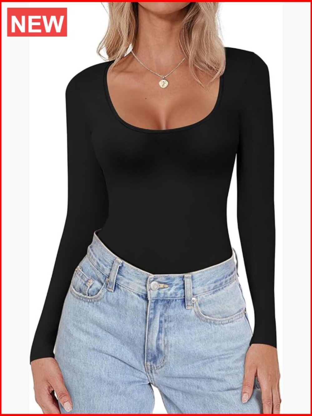 Long Sleeve Scoop Neck Thermal Top Slim Fit Base Layer Tee